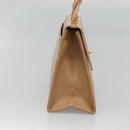 CHANEL Shoulder Bag Caviar Skin Beige Gold CC Auth BA2341-4