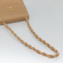 CHANEL Shoulder Bag Caviar Skin Beige Gold CC Auth BA2341-7