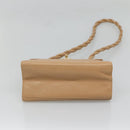 CHANEL Shoulder Bag Caviar Skin Beige Gold CC Auth BA2341-9