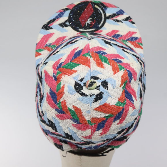 CHANEL Airline Cap Cotton Multicolor CC Auth BA2344