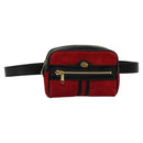 GUCCI Waist Bag Suede Red Gold 517076 Auth BA2345-1