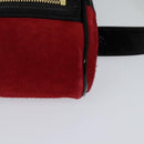 GUCCI Waist Bag Suede Red Gold 517076 Auth BA2345-14