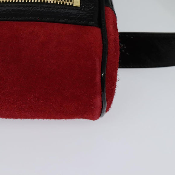 GUCCI Waist Bag Suede Red Gold 517076 Auth BA2345
