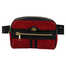 GUCCI Waist Bag Suede Red Gold 517076 Auth BA2345-13