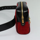 GUCCI Waist Bag Suede Red Gold 517076 Auth BA2345-3