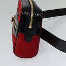 GUCCI Waist Bag Suede Red Gold 517076 Auth BA2345-4