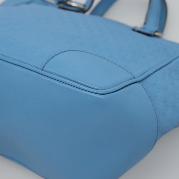 GUCCI Micro GG Canvas Guccissima Bag Leather Outlet Blue Gold 448241 Auth BA2347