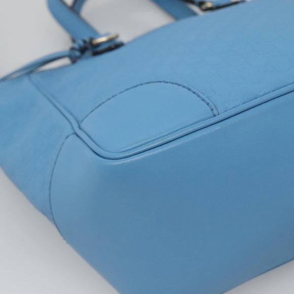 GUCCI Micro GG Canvas Guccissima Bag Leather Outlet Blue Gold 448241 Auth BA2347