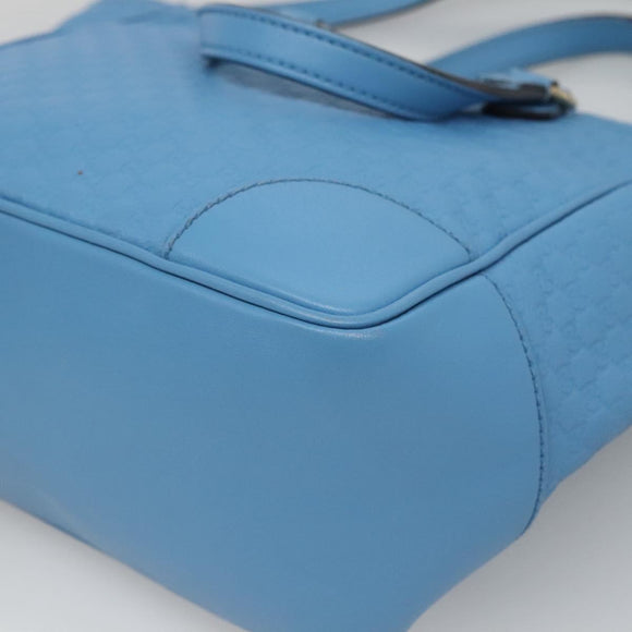 GUCCI Micro GG Canvas Guccissima Bag Leather Outlet Blue Gold 448241 Auth BA2347