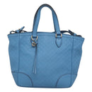 GUCCI Micro GG Canvas Guccissima Bag Leather Outlet Blue Gold 448241 Auth BA2347-13