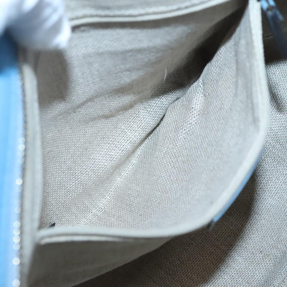 GUCCI Micro GG Canvas Guccissima Bag Leather Outlet Blue Gold 448241 Auth BA2347