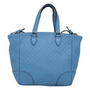 GUCCI Micro GG Canvas Guccissima Bag Leather Outlet Blue Gold 448241 Auth BA2347-2