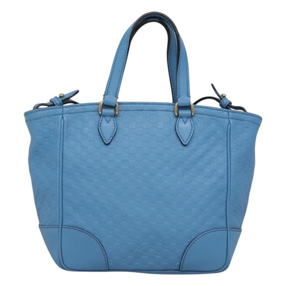 GUCCI Micro GG Canvas Guccissima Bag Leather Outlet Blue Gold 448241 Auth BA2347