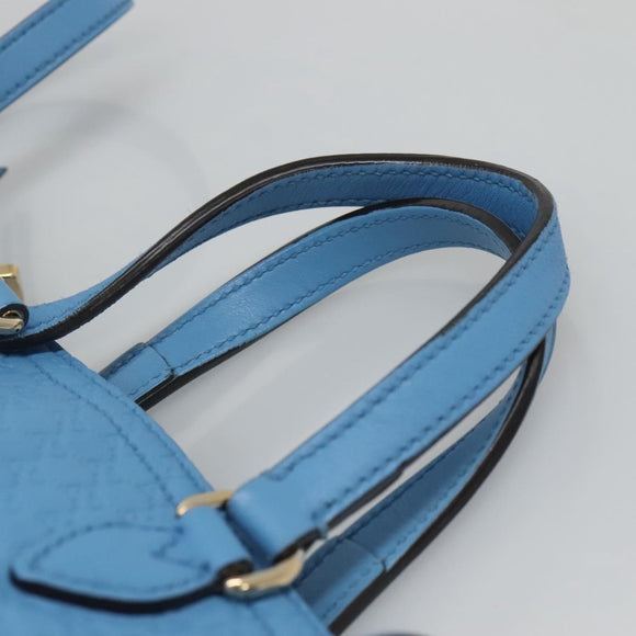 GUCCI Micro GG Canvas Guccissima Bag Leather Outlet Blue Gold 448241 Auth BA2347