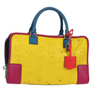 LOEWE Anagram Amazona 36 Hand Bag Leather Yellow Gold Auth BA2348M-1