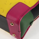 LOEWE Anagram Amazona 36 Hand Bag Leather Yellow Gold Auth BA2348M-14