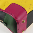 LOEWE Anagram Amazona 36 Hand Bag Leather Yellow Gold Auth BA2348M-15