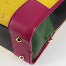 LOEWE Anagram Amazona 36 Hand Bag Leather Yellow Gold Auth BA2348M-16