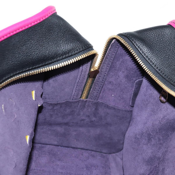 LOEWE Anagram Amazona 36 Hand Bag Leather Yellow Gold Auth BA2348M