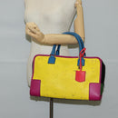 LOEWE Anagram Amazona 36 Hand Bag Leather Yellow Gold Auth BA2348M-24