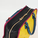 LOEWE Anagram Amazona 36 Hand Bag Leather Yellow Gold Auth BA2348M-6