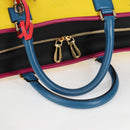 LOEWE Anagram Amazona 36 Hand Bag Leather Yellow Gold Auth BA2348M-7