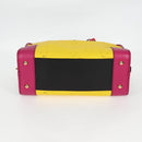 LOEWE Anagram Amazona 36 Hand Bag Leather Yellow Gold Auth BA2348M-5