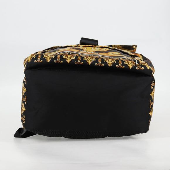 FENDI Zucca Canvas FENDACE Versace Collaboration Backpack Black Auth BA2349SAM