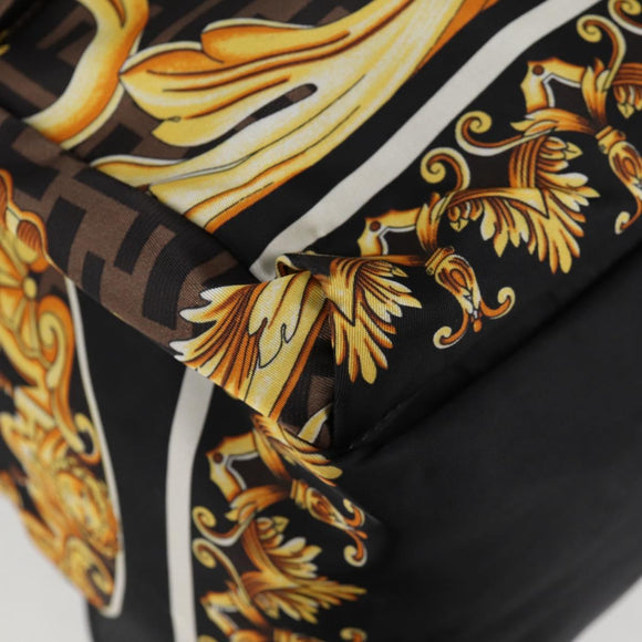 FENDI Zucca Canvas FENDACE Versace Collaboration Backpack Black Auth BA2349SAM