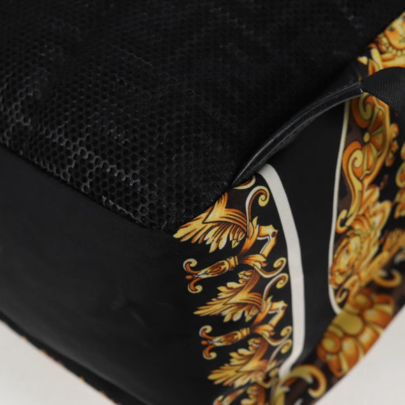 FENDI Zucca Canvas FENDACE Versace Collaboration Backpack Black Auth BA2349SAM