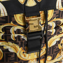 FENDI Zucca Canvas FENDACE Versace Collaboration Backpack Black Auth BA2349SAM-21