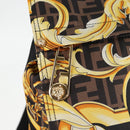 FENDI Zucca Canvas FENDACE Versace Collaboration Backpack Black Auth BA2349A-22