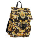 FENDI Zucca Canvas FENDACE Versace Collaboration Backpack Black Auth BA2349SAM-1