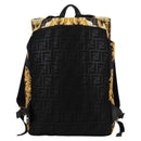 FENDI Zucca Canvas FENDACE Versace Collaboration Backpack Black Auth BA2349A-2