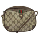 GUCCI GG Supreme Web Sherry Line Bag PVC Beige Gold Red 89 02 066 Auth BA2391-1