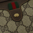 GUCCI GG Supreme Web Sherry Line Bag PVC Beige Gold Red 89 02 066 Auth BA2391-17