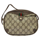 GUCCI GG Supreme Web Sherry Line Bag PVC Beige Gold Red 89 02 066 Auth BA2391-13