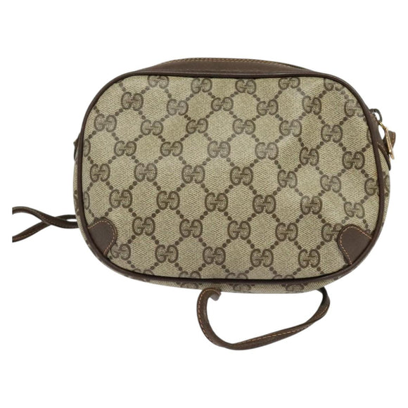 GUCCI GG Supreme Web Sherry Line Bag PVC Beige Gold Red 89 02 066 Auth BA2391