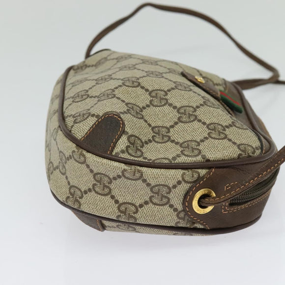 GUCCI GG Supreme Web Sherry Line Bag PVC Beige Gold Red 89 02 066 Auth BA2391