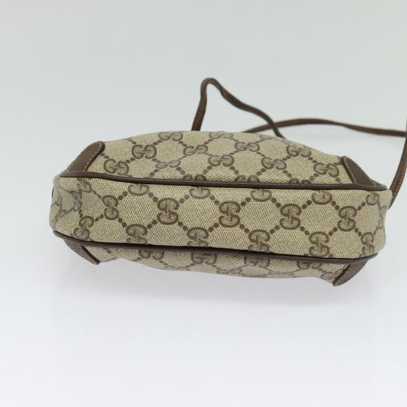 GUCCI GG Supreme Web Sherry Line Bag PVC Beige Gold Red 89 02 066 Auth BA2391