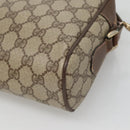 GUCCI GG Supreme Web Sherry Line Bag PVC Beige Gold Red 56 02 088 Auth BA2392-16
