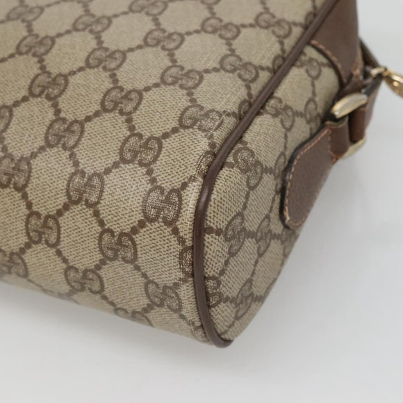 GUCCI GG Supreme Web Sherry Line Bag PVC Beige Gold Red 56 02 088 Auth BA2392