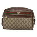 GUCCI GG Supreme Web Sherry Line Bag PVC Beige Gold Red 56 02 088 Auth BA2392-13
