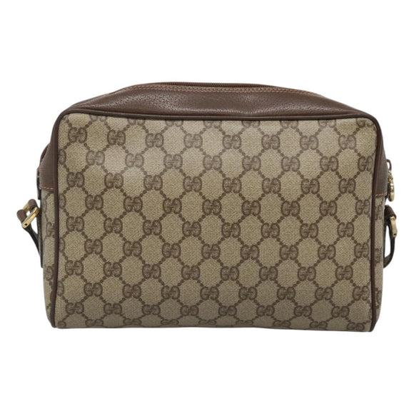 GUCCI GG Supreme Web Sherry Line Bag PVC Beige Gold Red 56 02 088 Auth BA2392