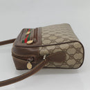 GUCCI GG Supreme Web Sherry Line Bag PVC Beige Gold Red 56 02 088 Auth BA2392-4