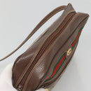 GUCCI GG Supreme Web Sherry Line Bag PVC Beige Gold Red 56 02 088 Auth BA2392-6