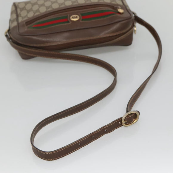 GUCCI GG Supreme Web Sherry Line Bag PVC Beige Gold Red 56 02 088 Auth BA2392
