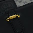 GUCCI Micro GG Supreme Shoulder Bag PVC Navy Gold Auth BA2395-10