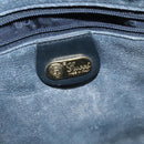 GUCCI Micro GG Supreme Shoulder Bag PVC Navy Gold Auth BA2395-17