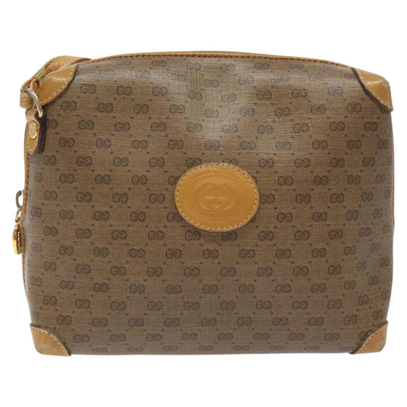 GUCCI Micro GG Supreme Shoulder Bag PVC Beige Gold 007 115 0093 Auth BA2396